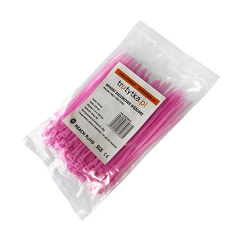 Opaski zaciskowe Opaski kablowe Trytytki - UV 2,5 x 100 mm, różowy